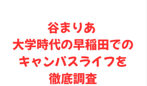 谷まりあ 大学時代の早稲田でのキャンパスライフを徹底調査