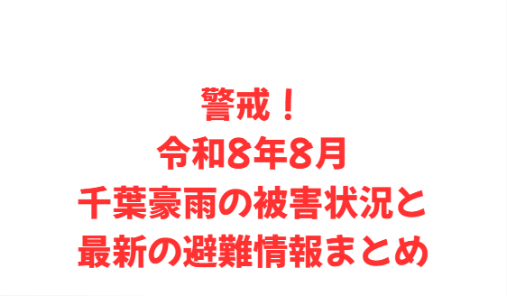 警戒！令和8年8月千葉豪雨の被害状況と最新の避難情報まとめ