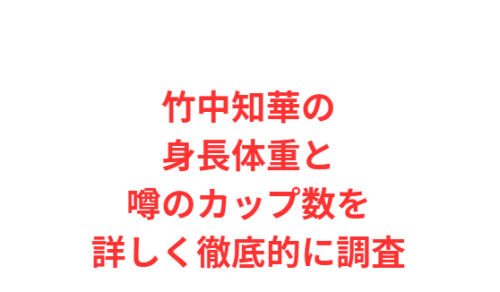 竹中知華の身長体重と噂のカップ数を詳しく徹底的に調査