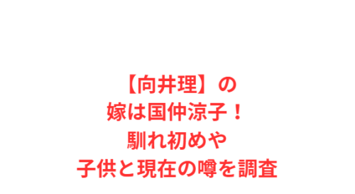 【向井理】の嫁は国仲涼子!馴れ初めや子供と現在の噂を調査