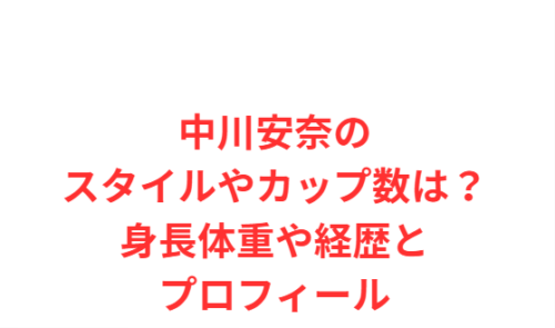 中川安奈のスタイルやカップ数は?身長体重や経歴とプロフィール