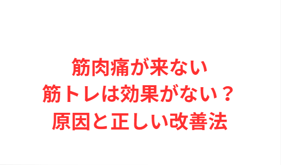 筋肉痛が来ない筋トレは効果がない？原因と正しい改善法