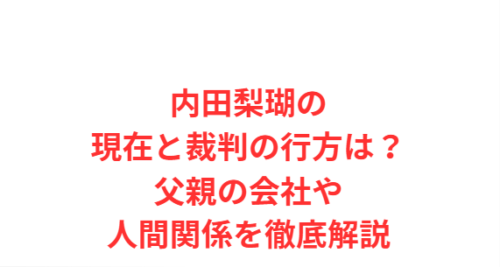 内田梨瑚の現在と裁判の行方は?父親の会社や人間関係を徹底解説