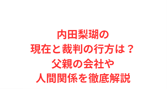 内田梨瑚の現在と裁判の行方は？父親の会社や人間関係を徹底解説
