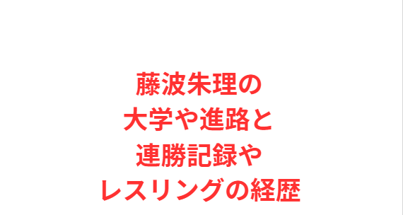 藤波朱理の大学や進路と連勝記録やレスリングの経歴